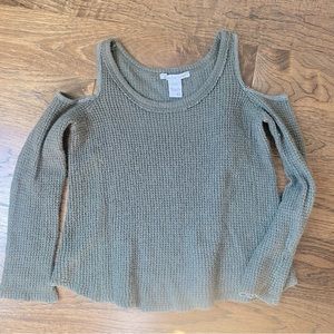 3/$25 American Rag Co. Open Shoulder Green Sweater